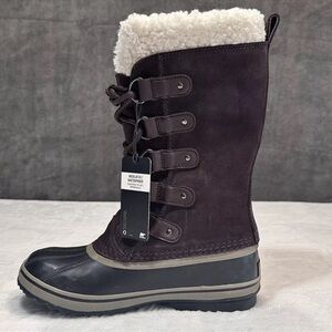 Sorel Joan Of Artic Boots Women’s 8 Brown Waterproof Leather Suede Rubber